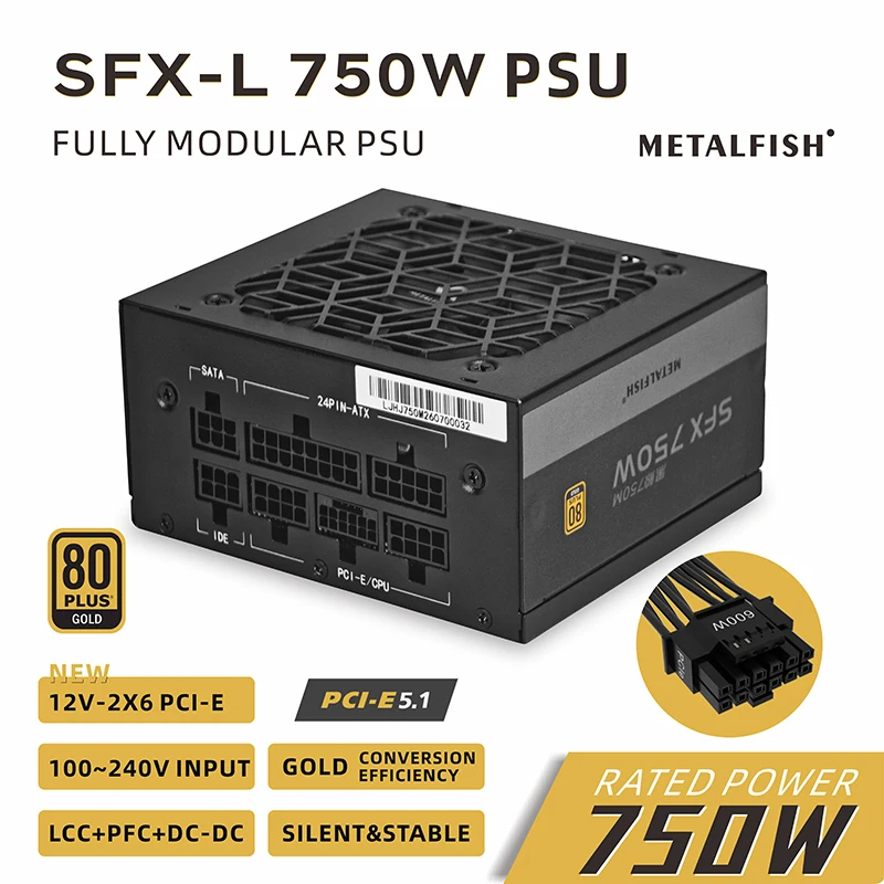 Psu Computer - SFX 750W 80PLUS 골드 인증 파워