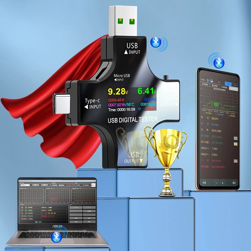 USB 테스터 DC 타입-C PD 디지털 볼트미터 암페 - Power Supply Tester 리뷰 및 가격